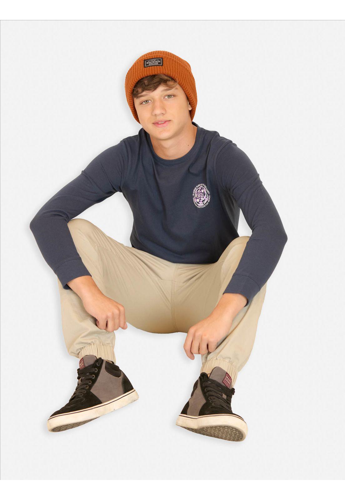 Polera ML Lava Shore Azul Infantil Maui And Sons-3
