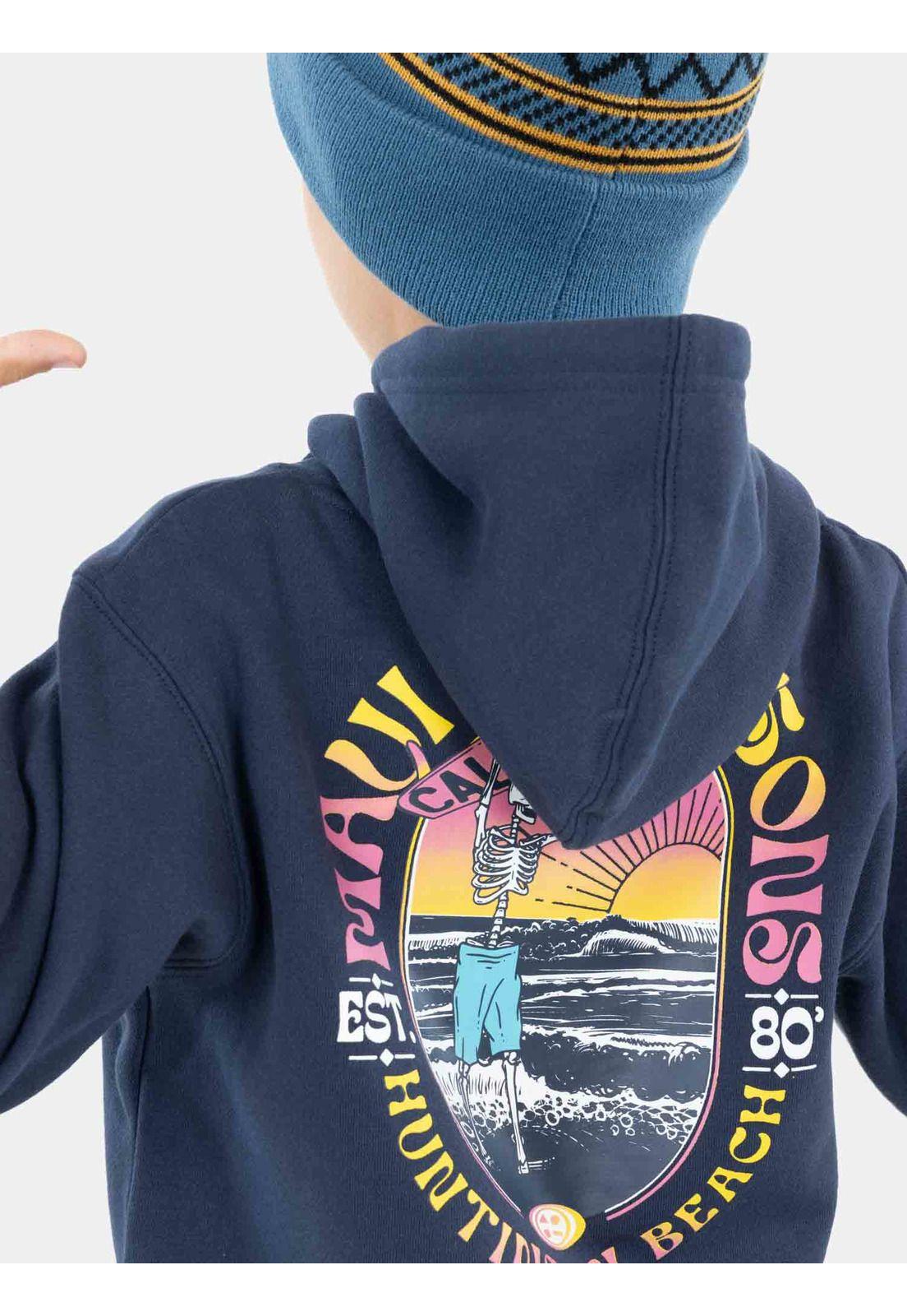 Poleron Surfer Skeleton Azul Marino Niño Maui And Sons-2