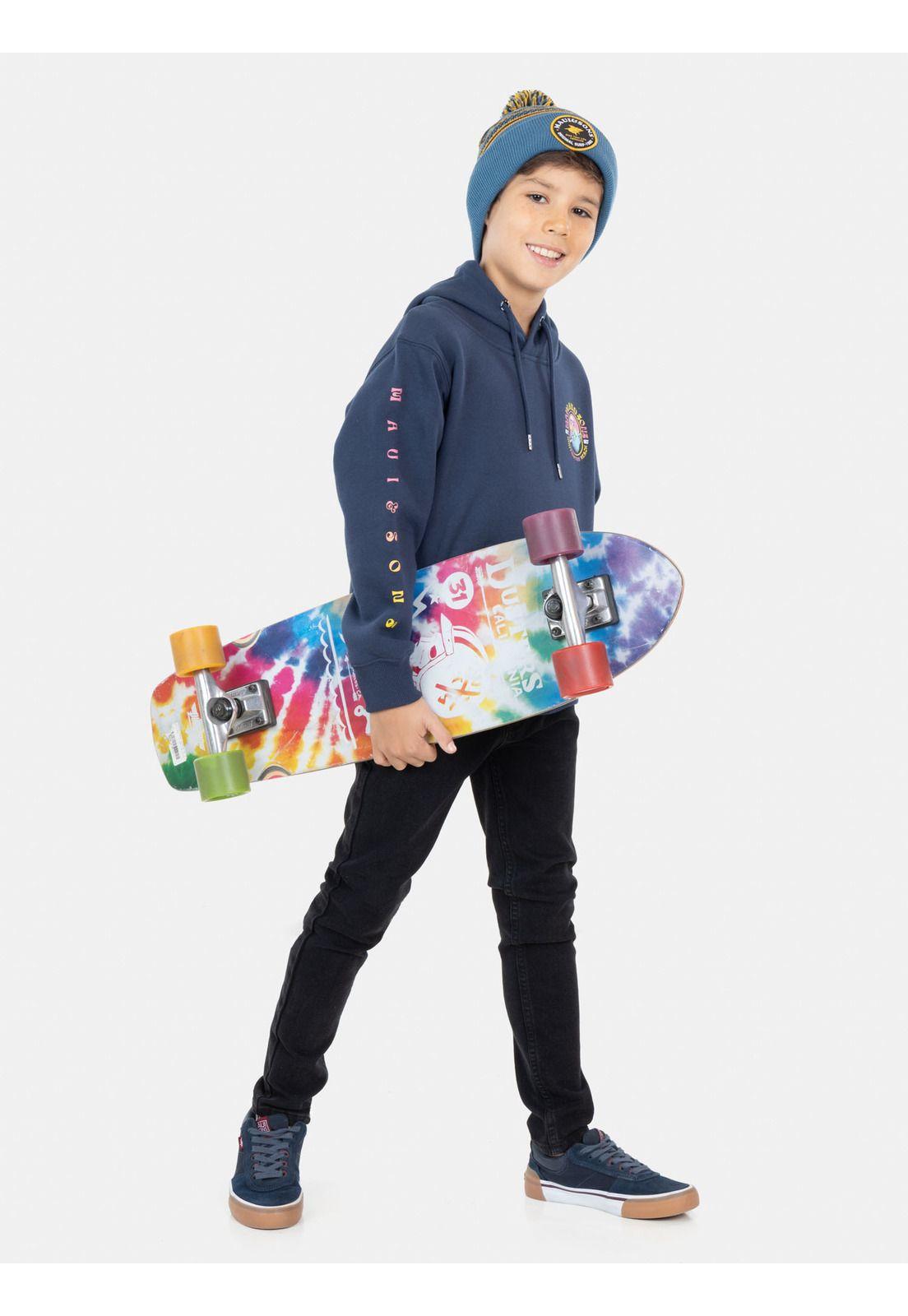 Poleron Surfer Skeleton Azul Marino Niño Maui And Sons-3