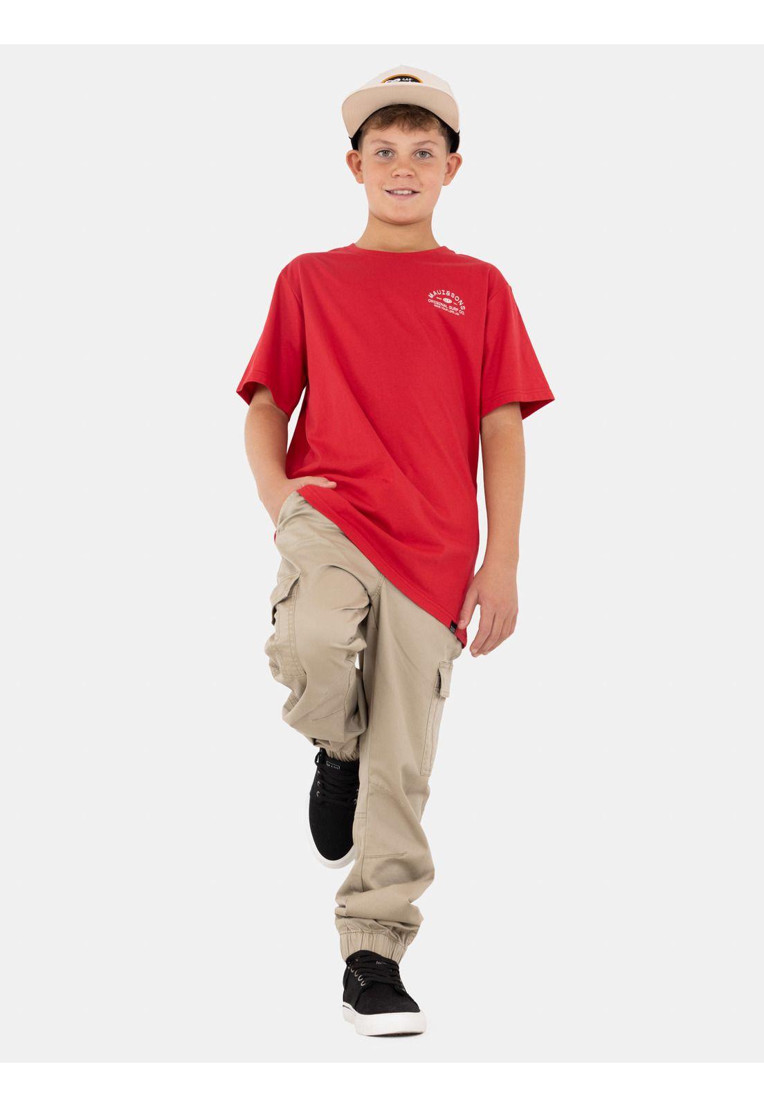 Polera MC Surfesia Rojo Infantil Maui And Sons-3