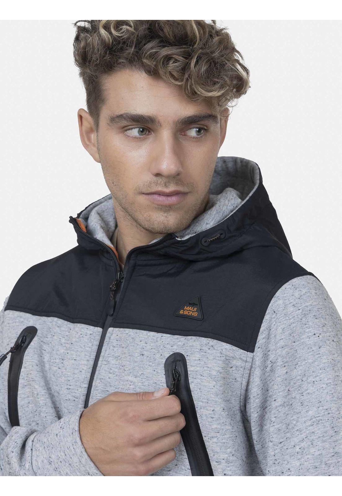 Fullzipper Hombre 5O548-MI22 Gris Claro Maui and Sons-2