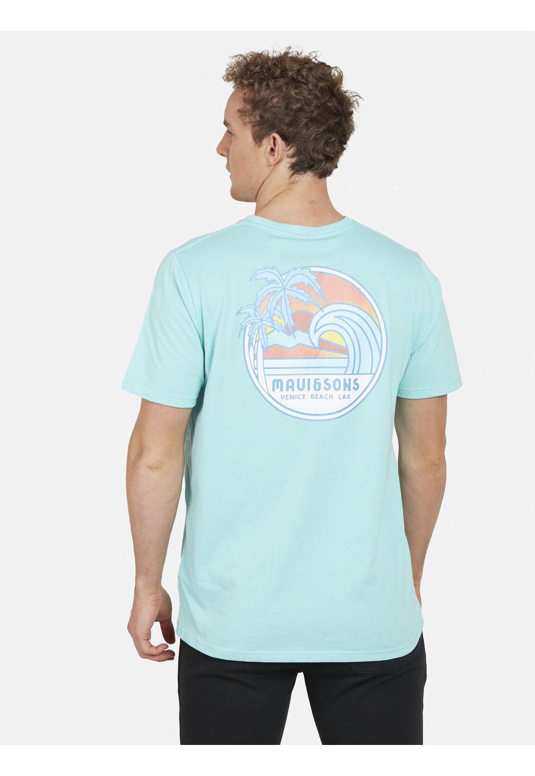 Polera RETRO VENICE Hombre Celeste Maui and Sons-1