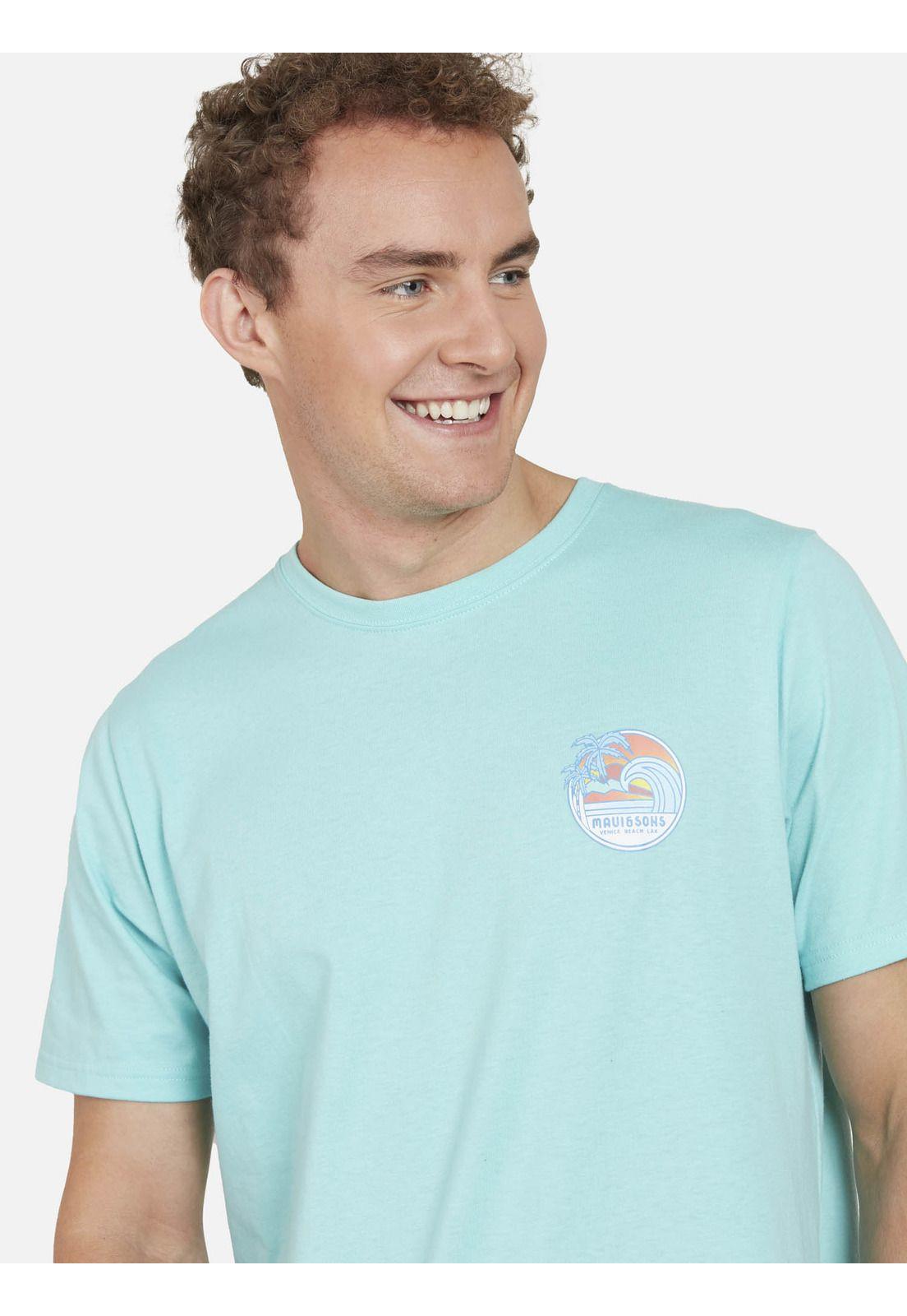 Polera RETRO VENICE Hombre Celeste Maui and Sons-2