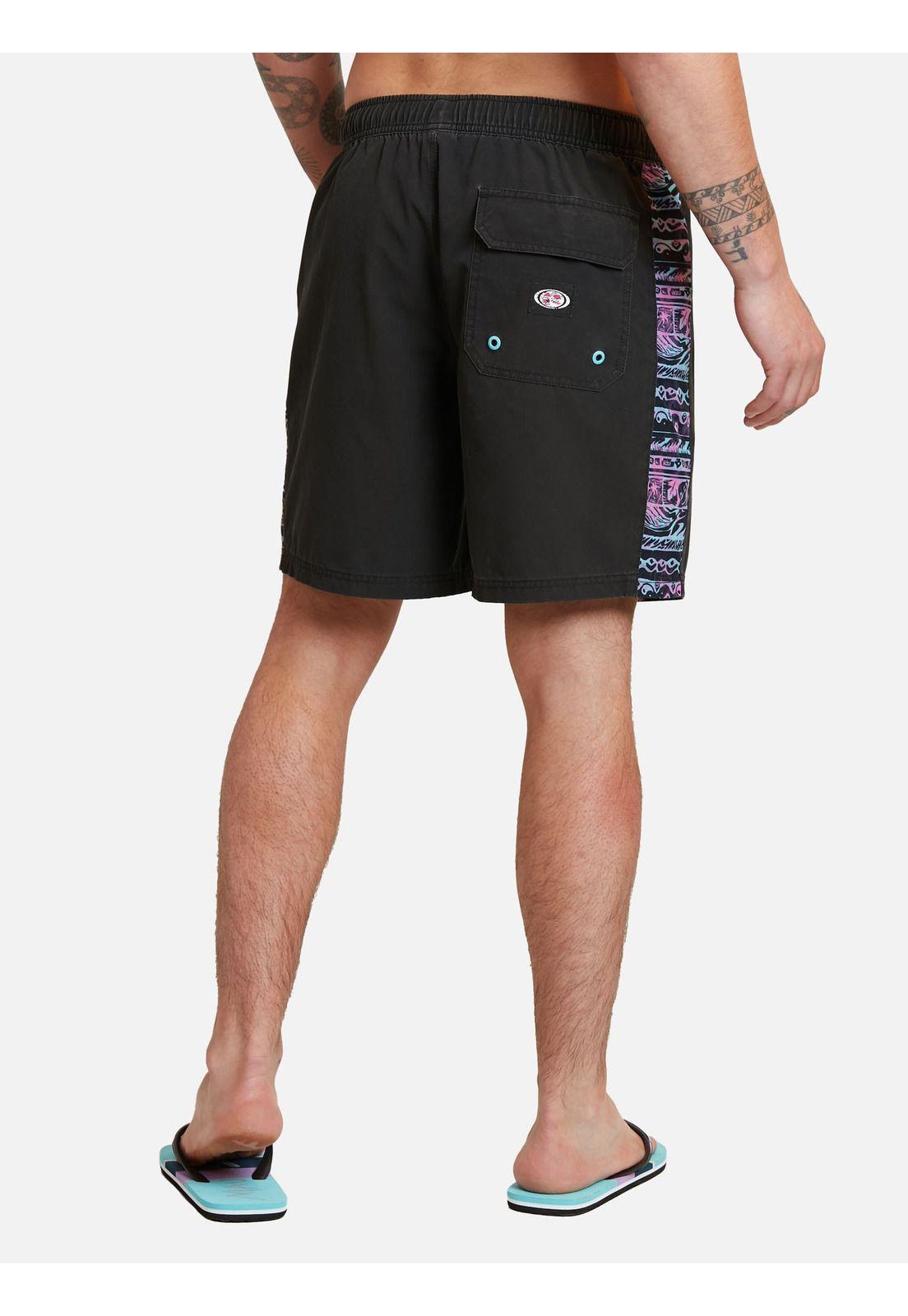 Traje De Baño Dark Oahu Short Negro Hombre Maui And Sons-1
