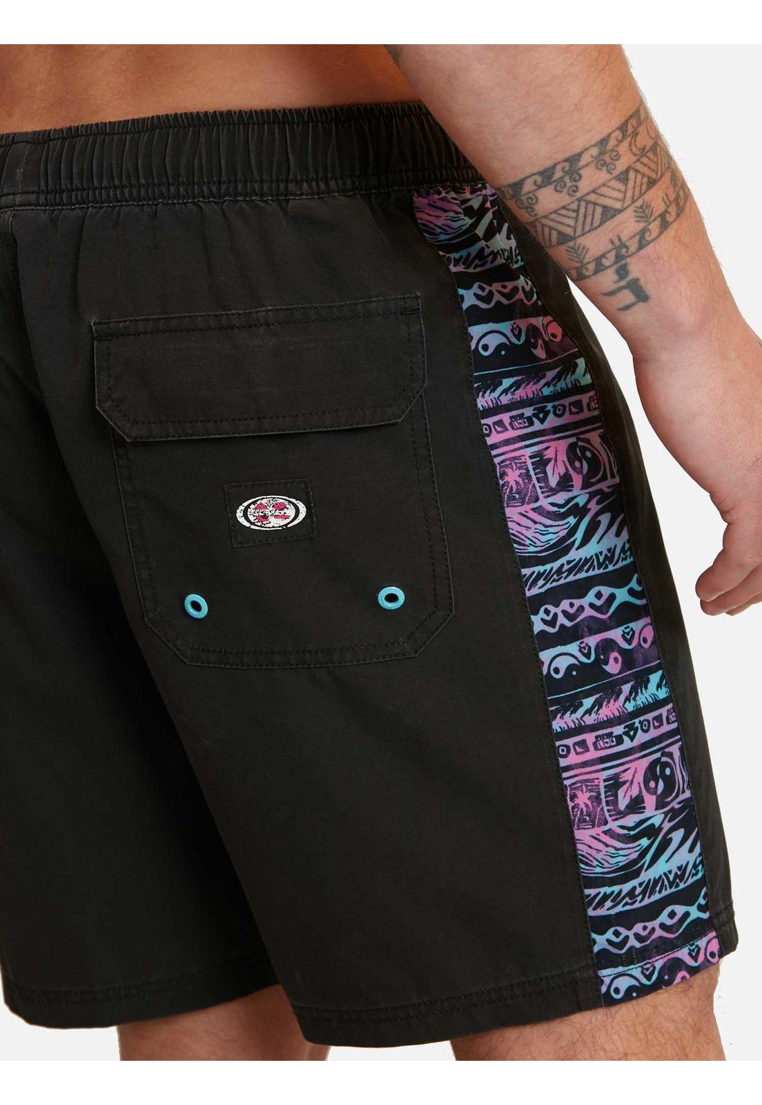 Traje De Baño Dark Oahu Short Negro Hombre Maui And Sons-2