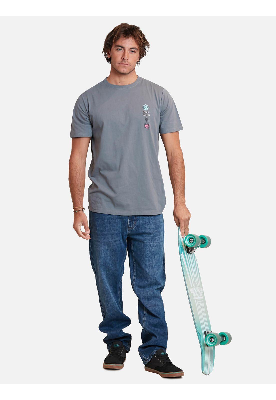 Polera skull punk ss tees Gris Hombre Maui And Sons-3