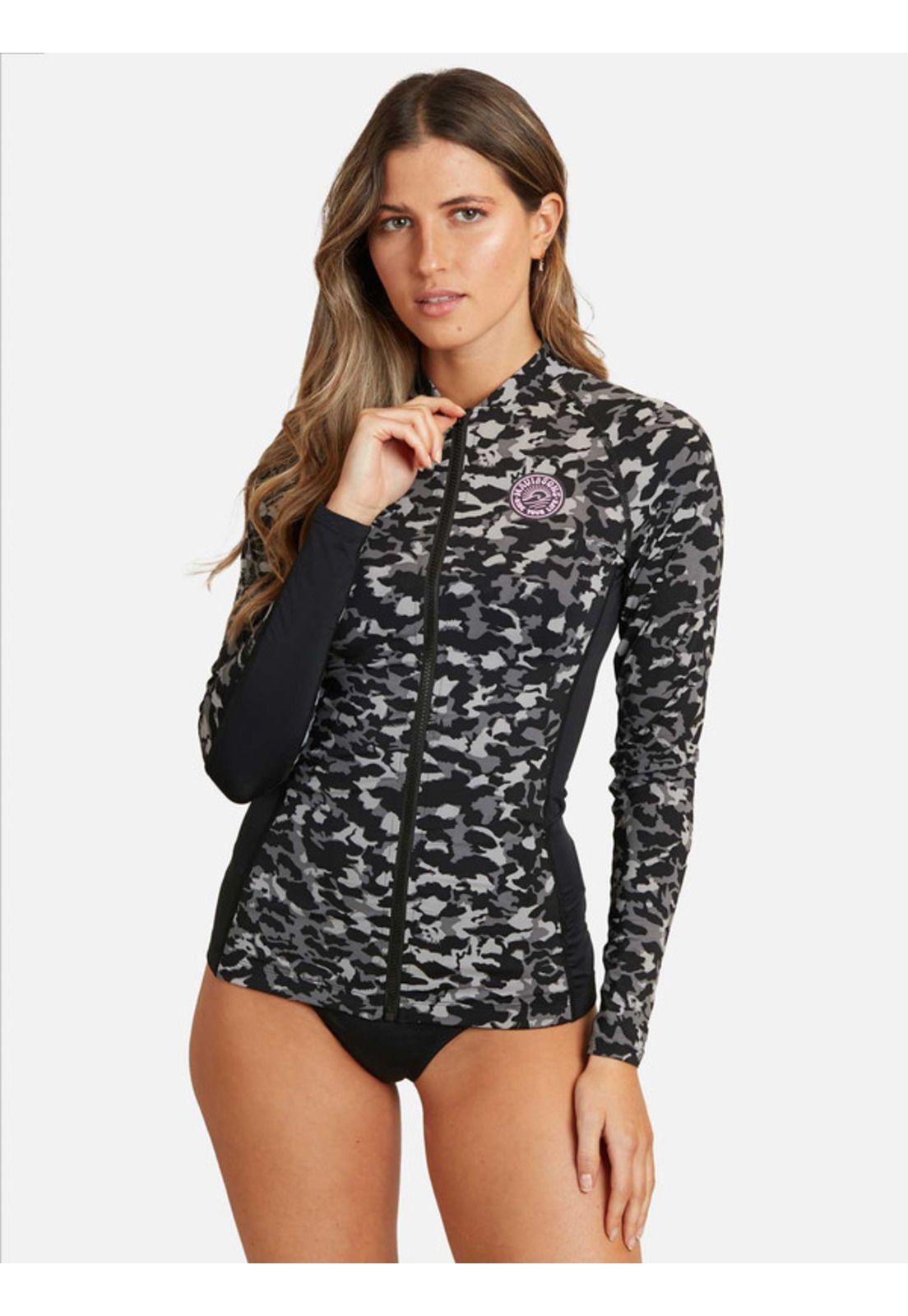 Polera UVP Polera  Uvp Black Leopard Rashguard Multicolor Mujer Maui and sons-0
