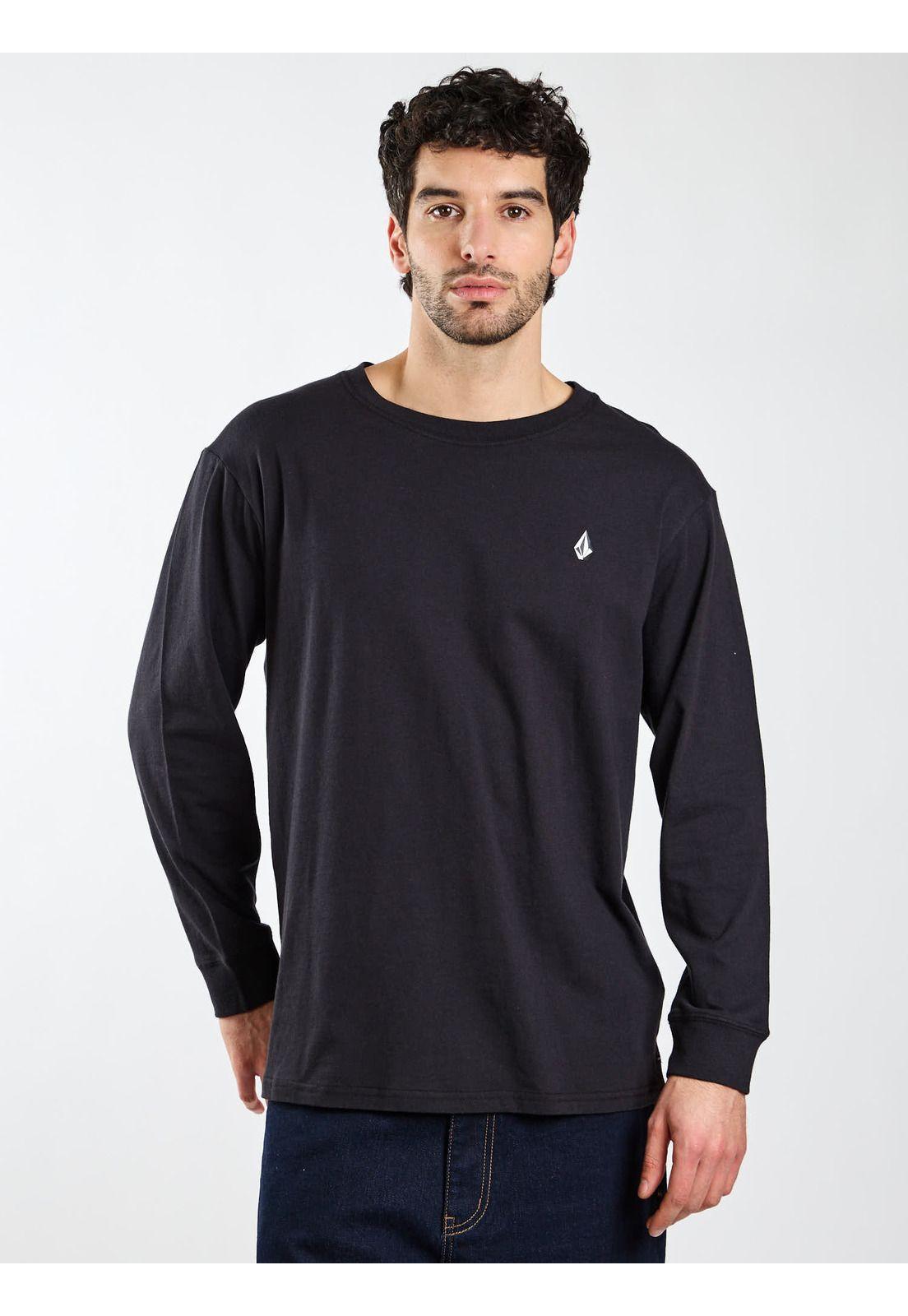 Polera ML Fracture Negro Hombre Volcom-0