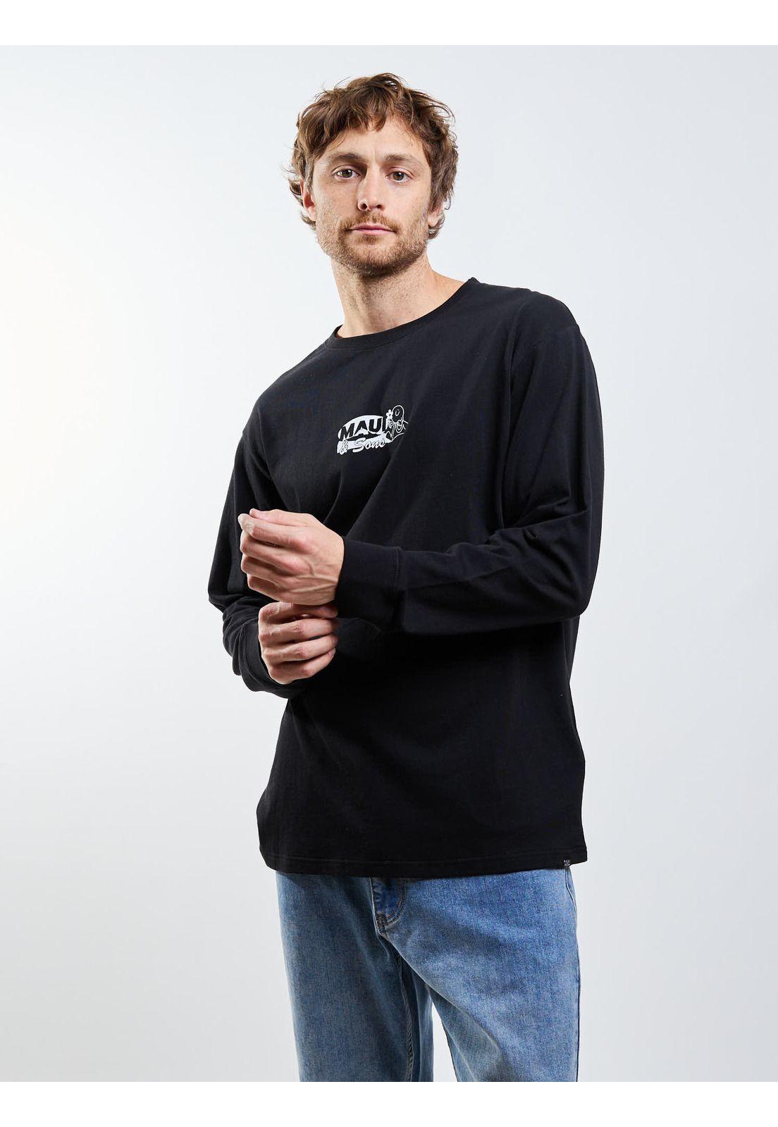 Polera ML Kairo Negro Hombre Maui And Sons-5