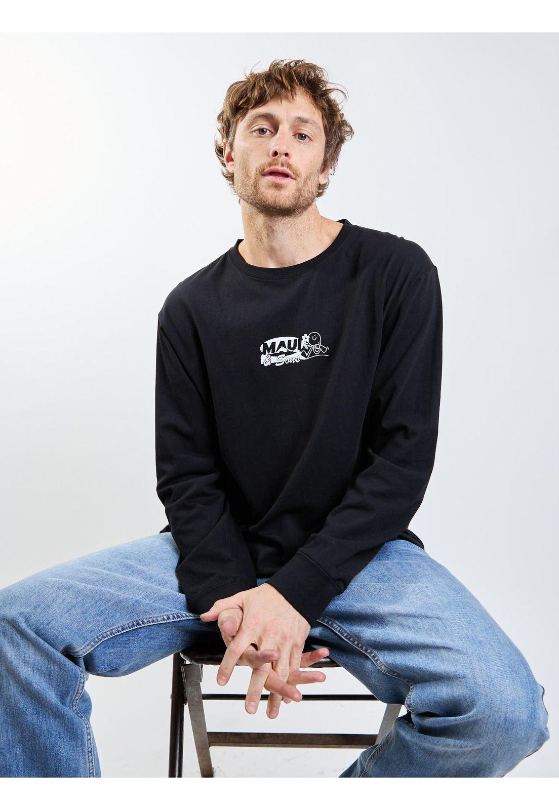 Polera ML Kairo Negro Hombre Maui And Sons-6