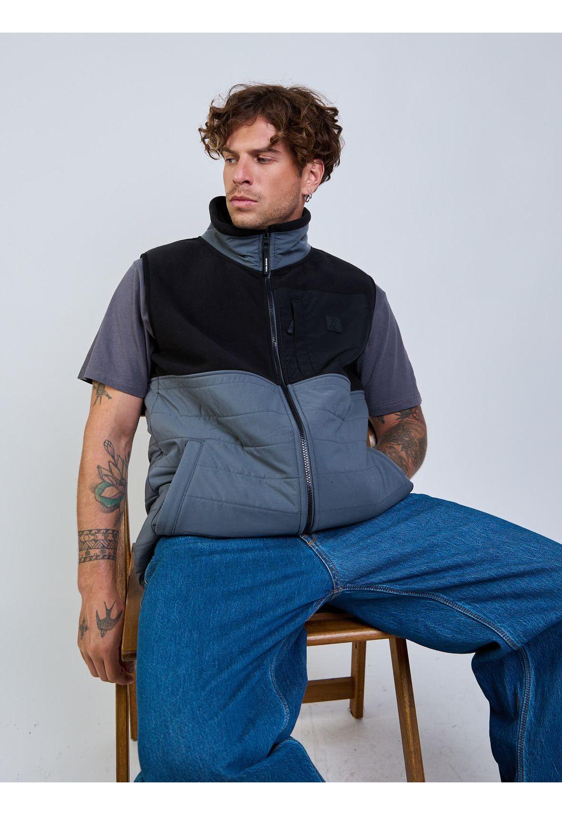 Poleron Polar Search Zip Crew Gris Hombre Volcom-4