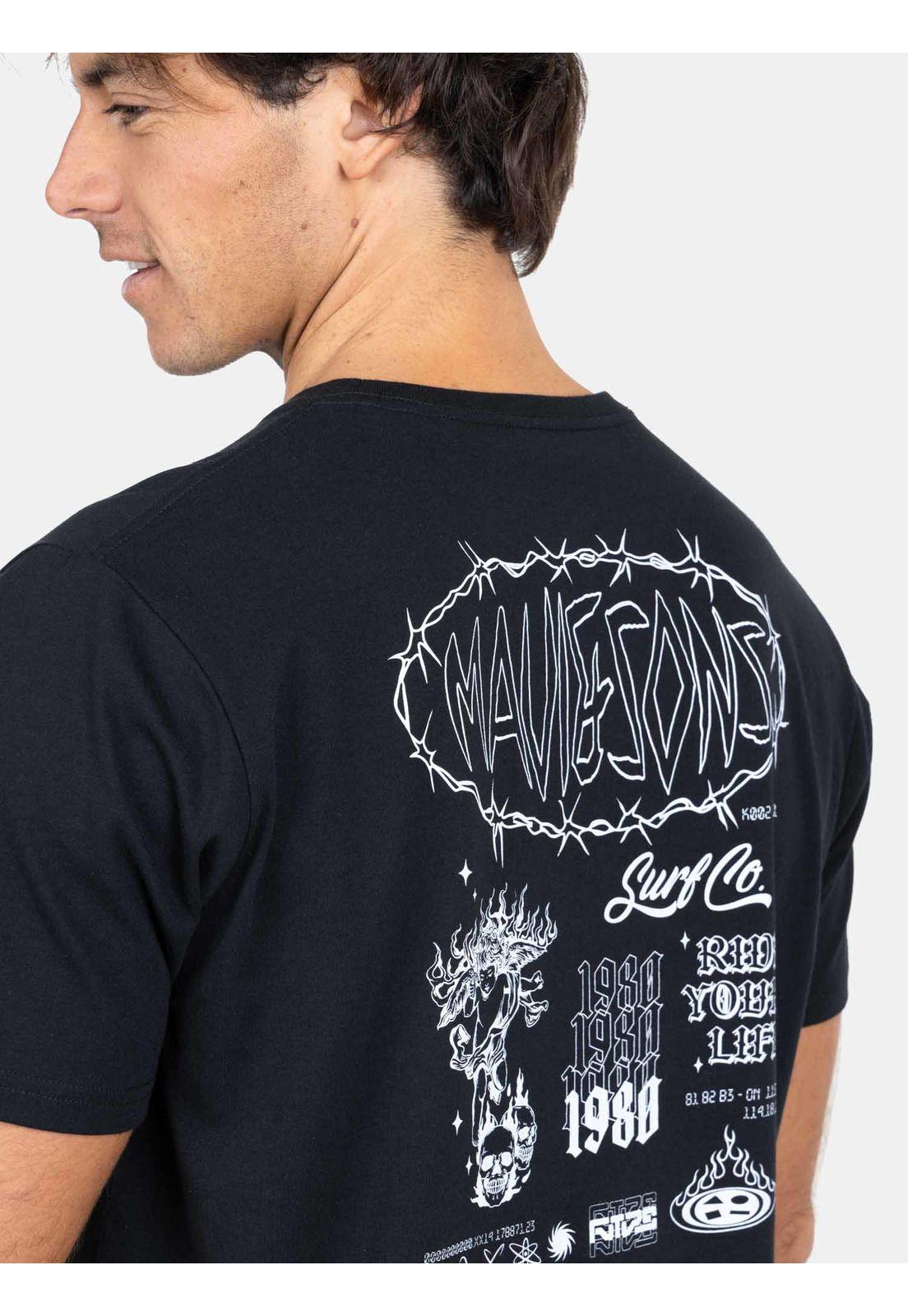 Polera MC Travelholic Negro Hombre Maui And Sons-3