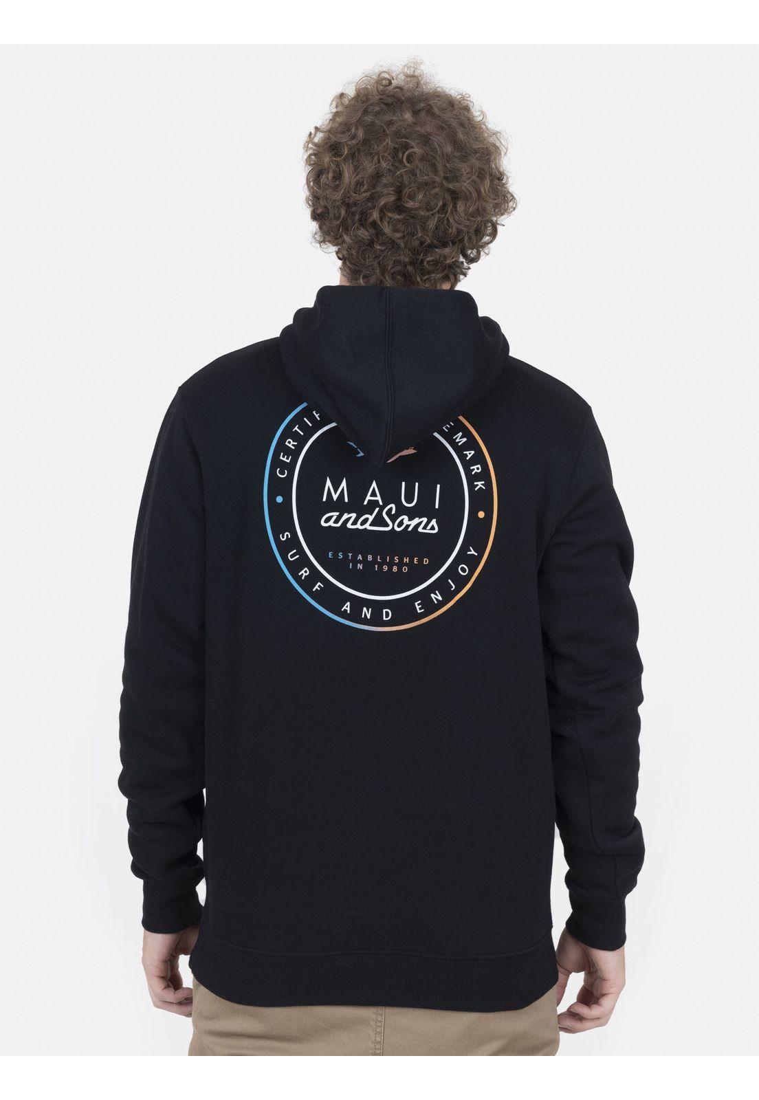 Poleron Hombre SHARK HOODIE Negro Maui and Sons-1