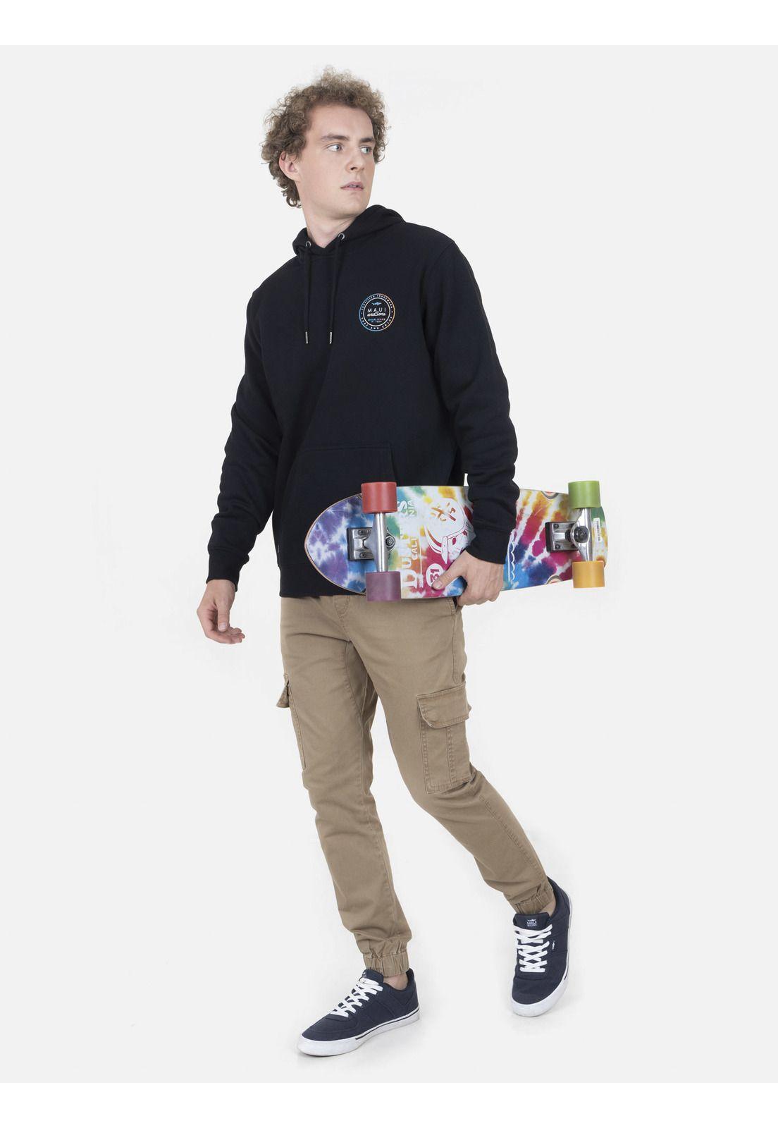 Poleron Hombre SHARK HOODIE Negro Maui and Sons-3