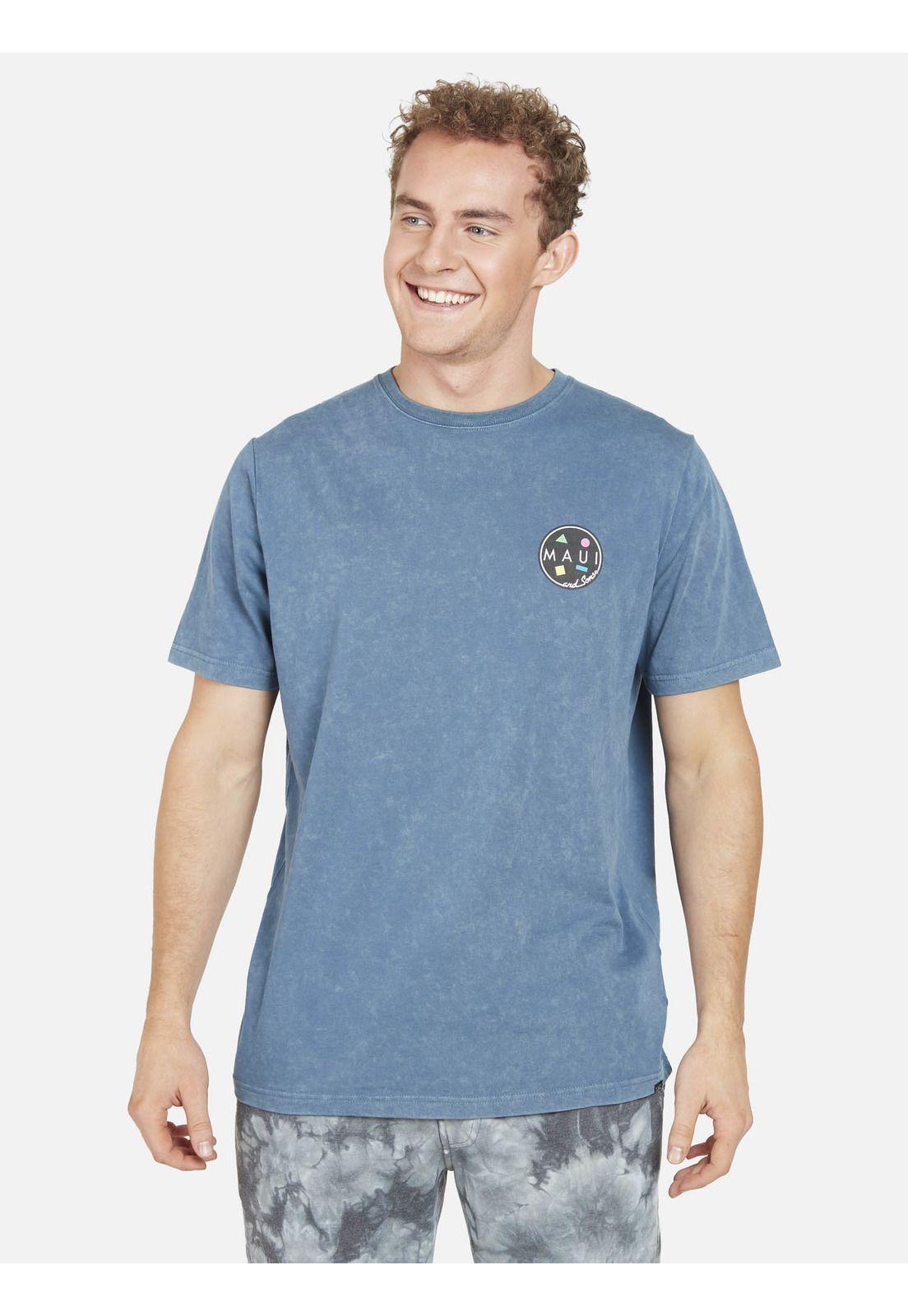 Polera COOKIE DYE Hombre Azul Maui and Sons-0
