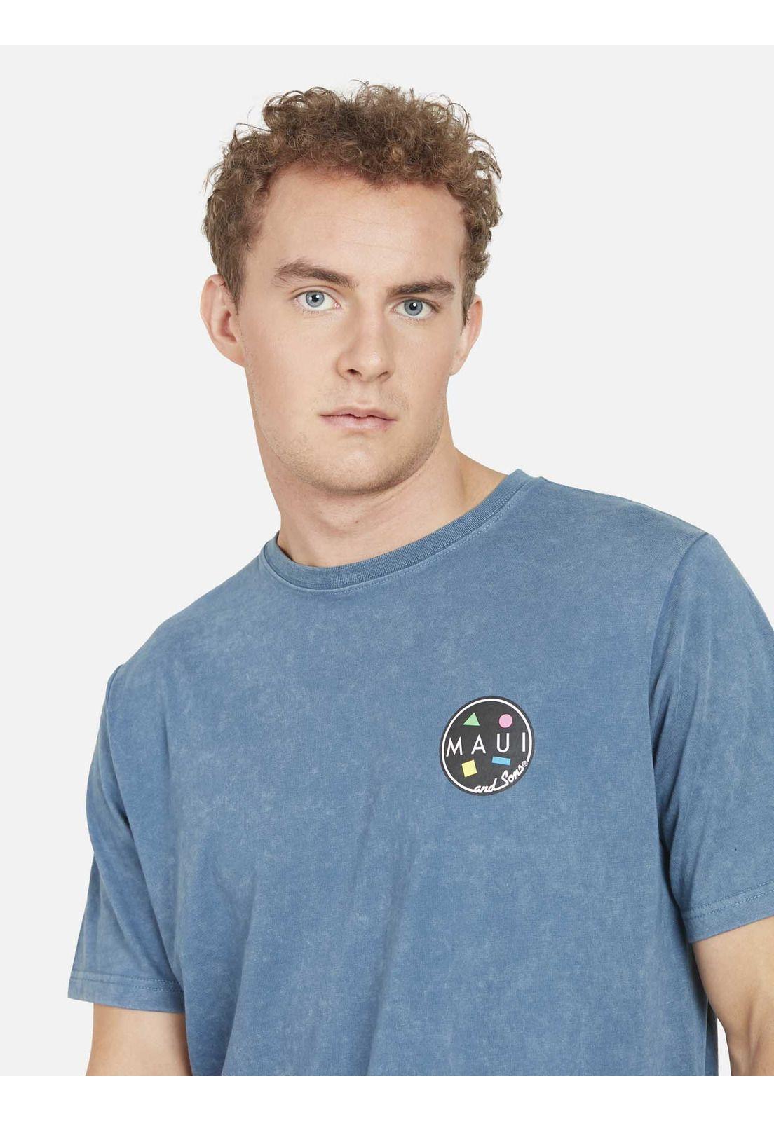 Polera COOKIE DYE Hombre Azul Maui and Sons-2