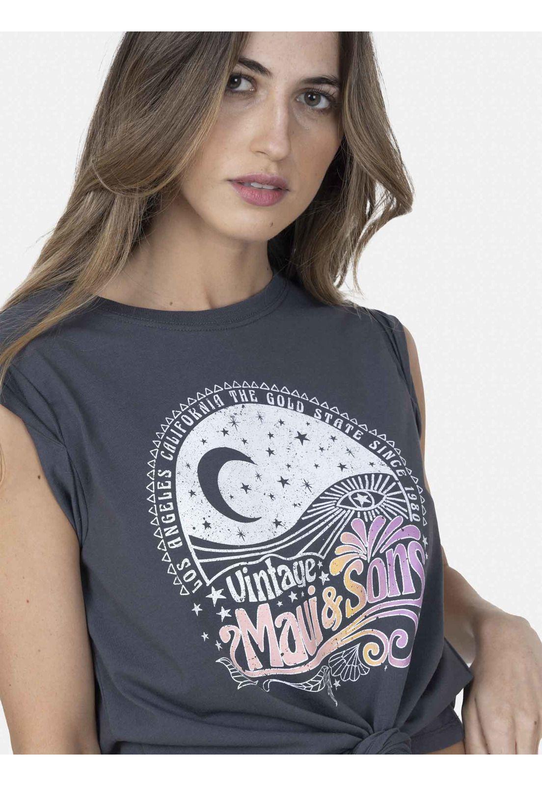 Polera Mujer MYSTIC FALL Gris Oscuro Maui and Sons-2