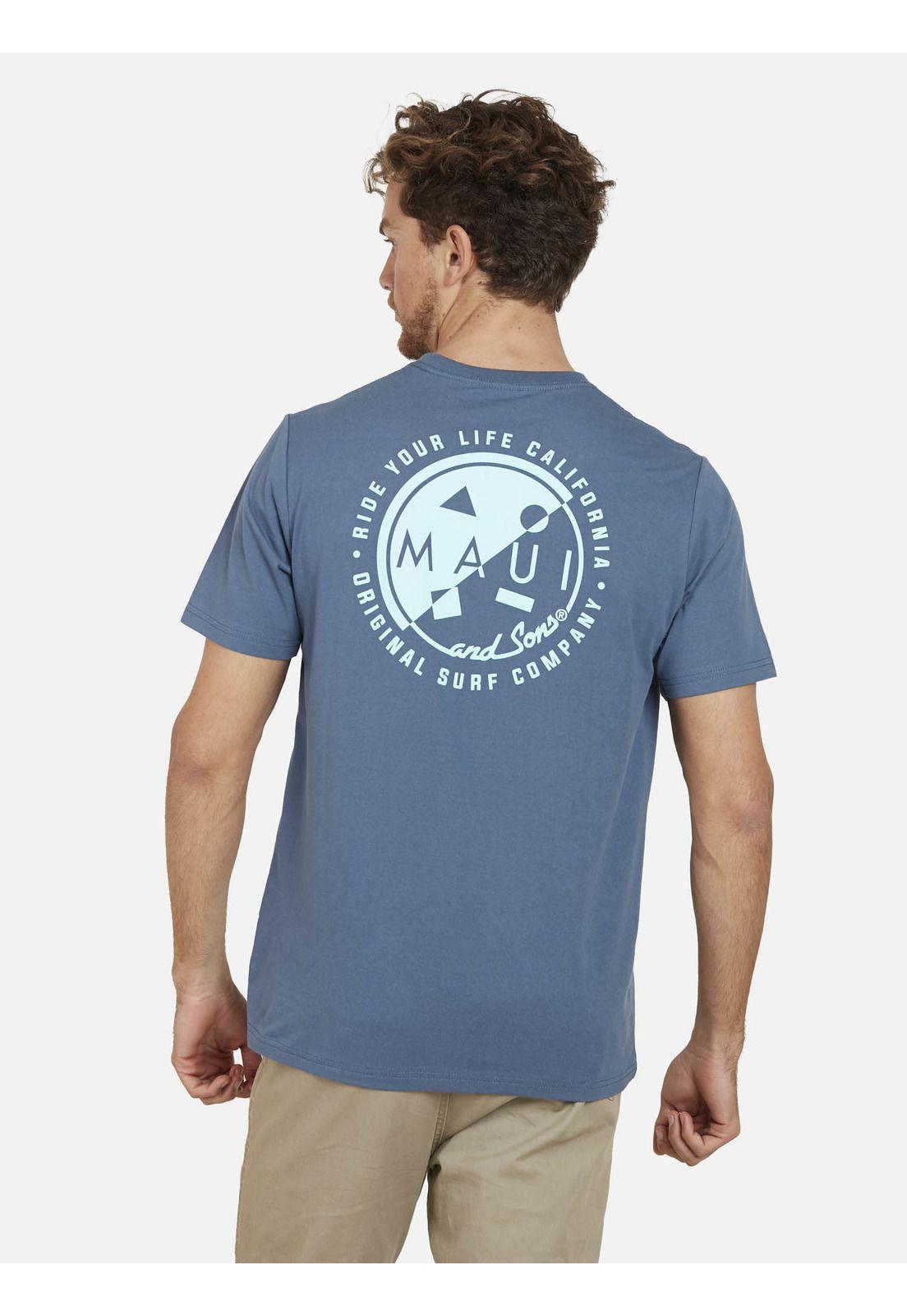 Polera SURFER STAMP Hombre Azul Maui and Sons-1
