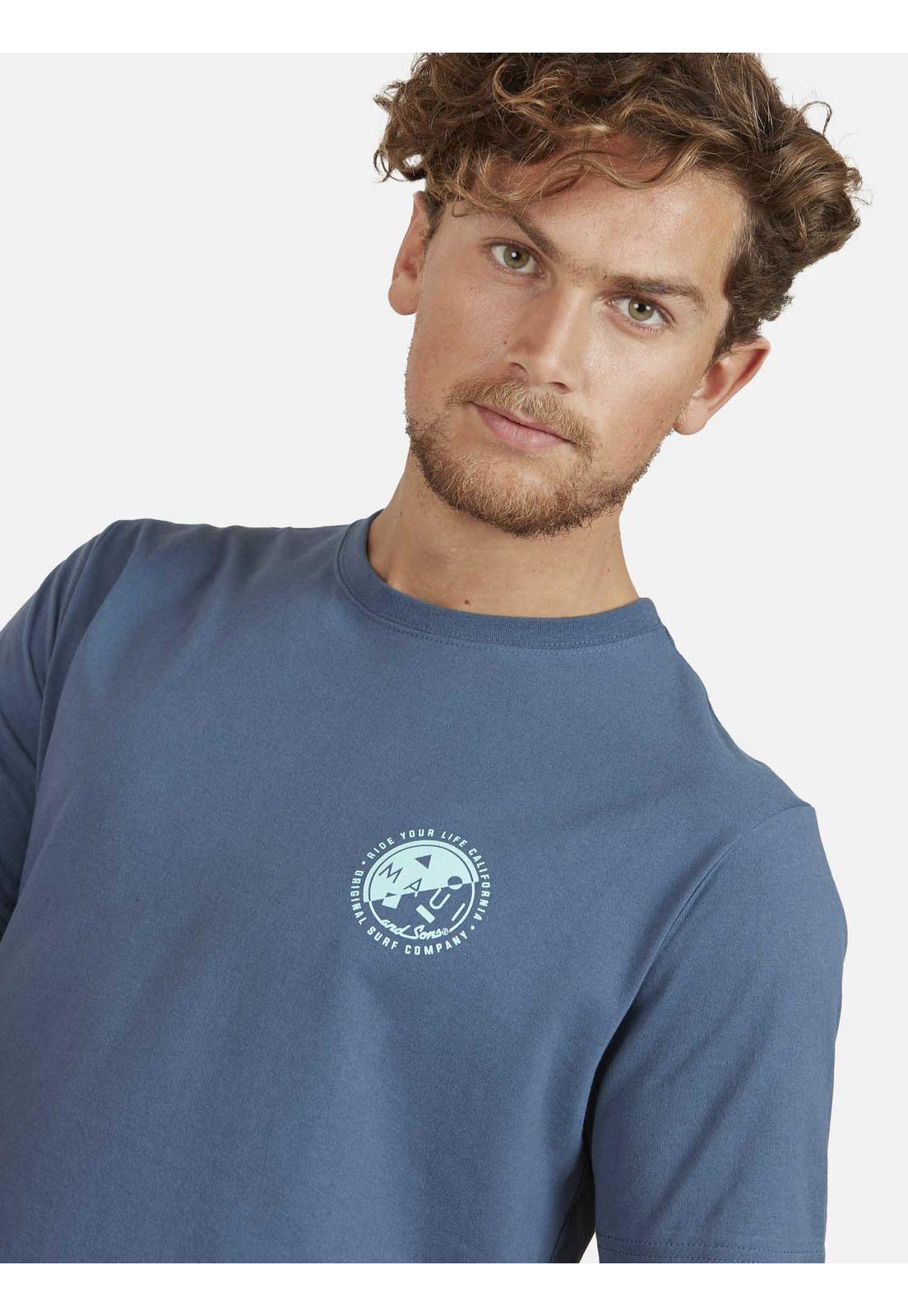Polera SURFER STAMP Hombre Azul Maui and Sons-2