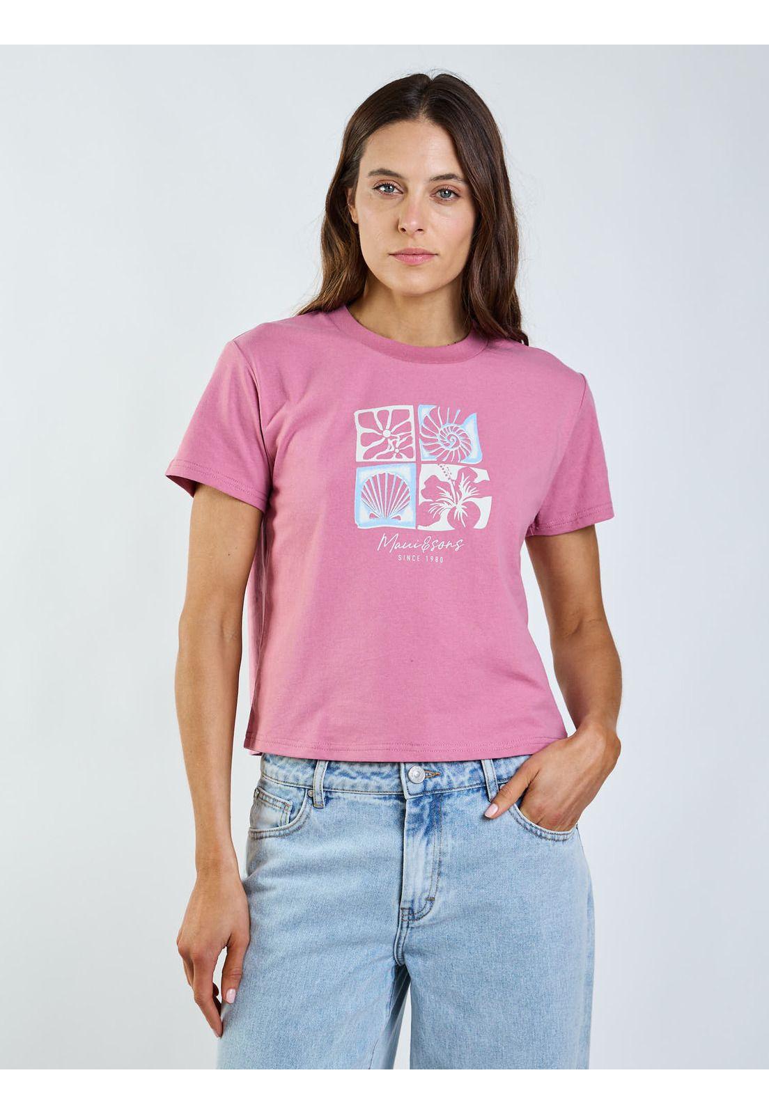 Polera MC Vian Rosado Mujer Maui and Sons-5