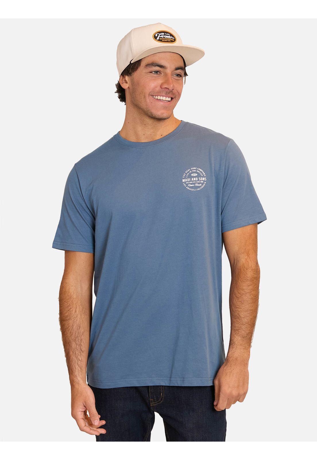 Polera MC Front Ly Azul Hombre Maui And Sons-0