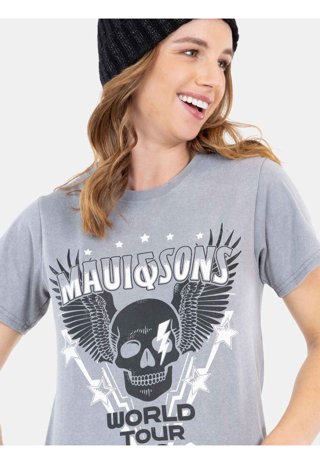 Polera Rock Tour Gris Mujer Maui And Sons-2