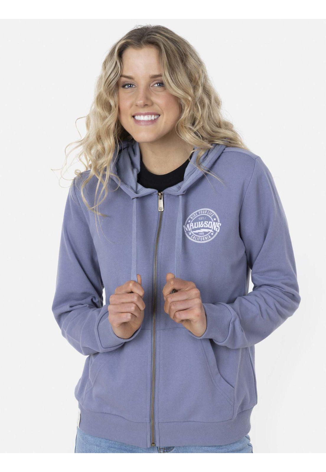 Poleron Fullzipper RIDE YOUR POWER FZ Mujer Azul Maui and Sons-0