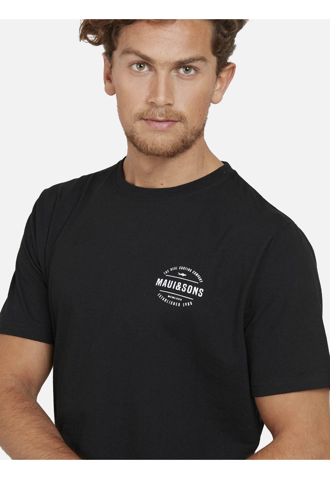 Polera CLASSIC STAMP Hombre Negro Maui and Sons-2