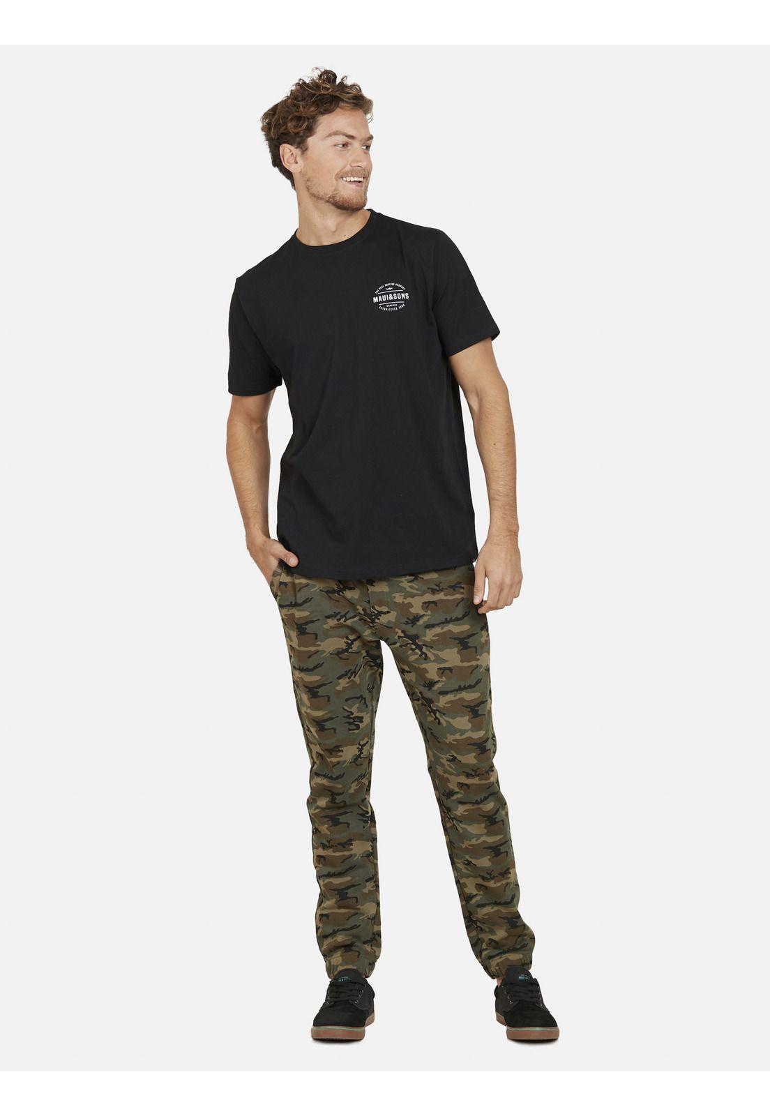 Polera CLASSIC STAMP Hombre Negro Maui and Sons-3