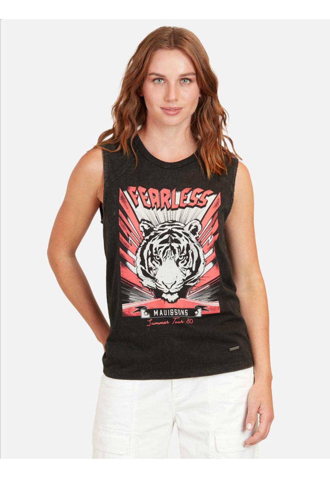 Polera Fearless Tiger Mujer Negro Maui And Sons-0