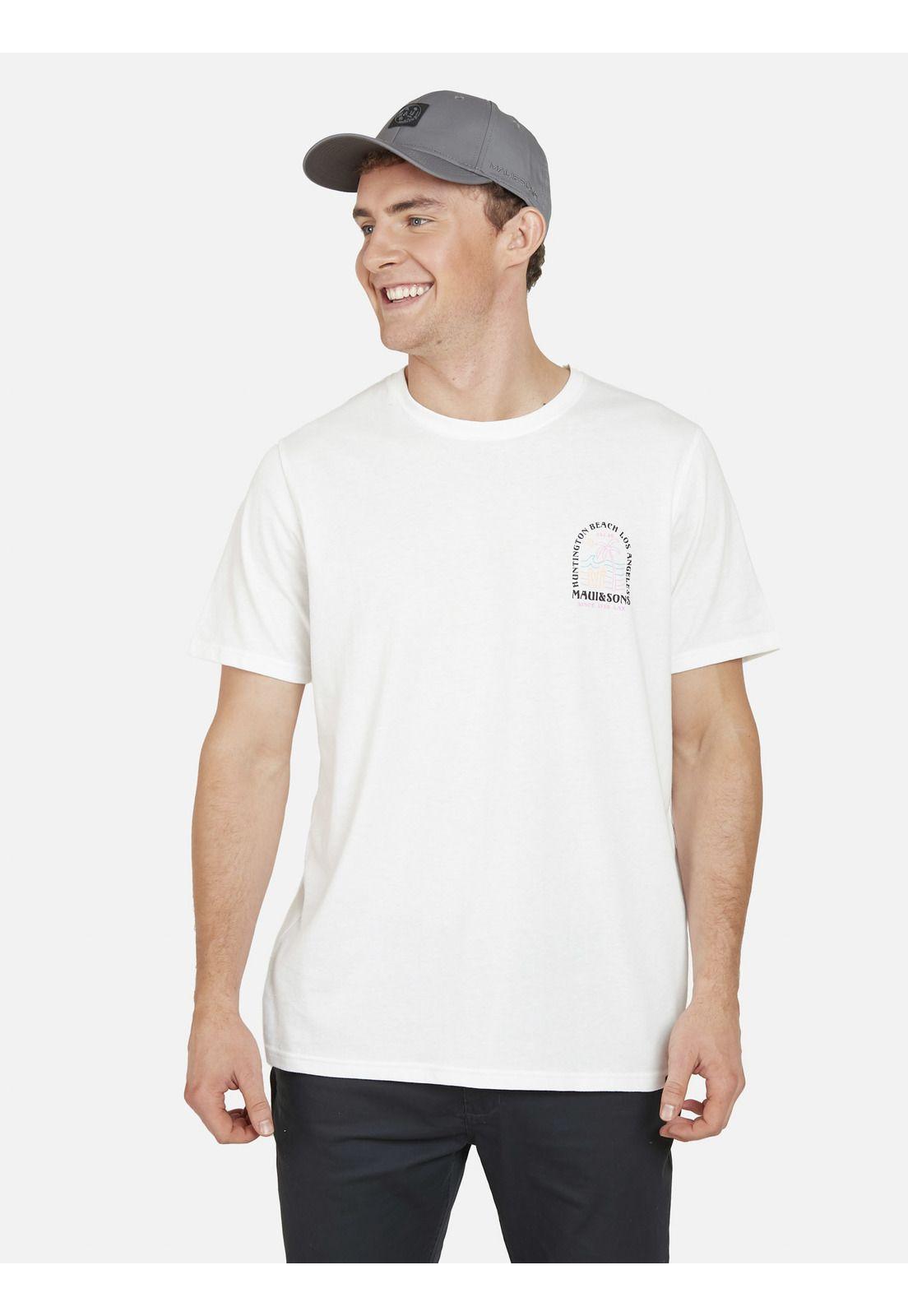 Polera HUNTINGTON SURF Hombre Blanco Maui and Sons-0