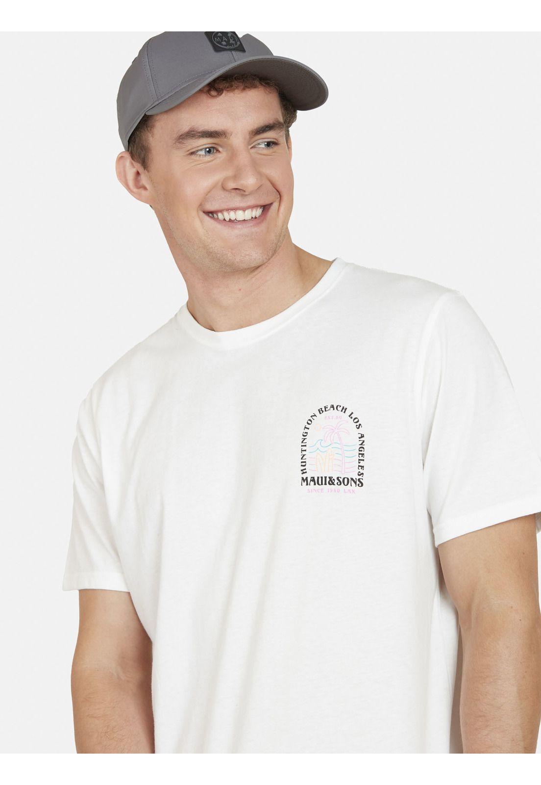 Polera HUNTINGTON SURF Hombre Blanco Maui and Sons-2