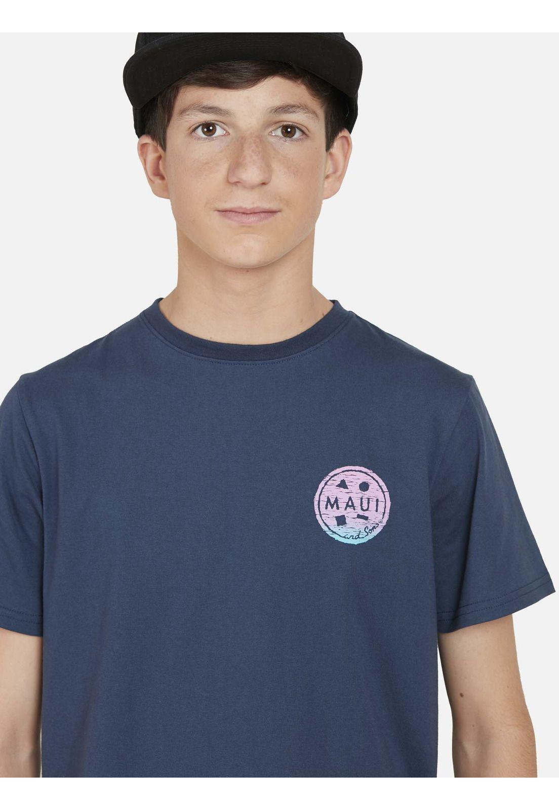 Polera DESTROYED COOKIE Juvenil Azul Maui and Sons-2