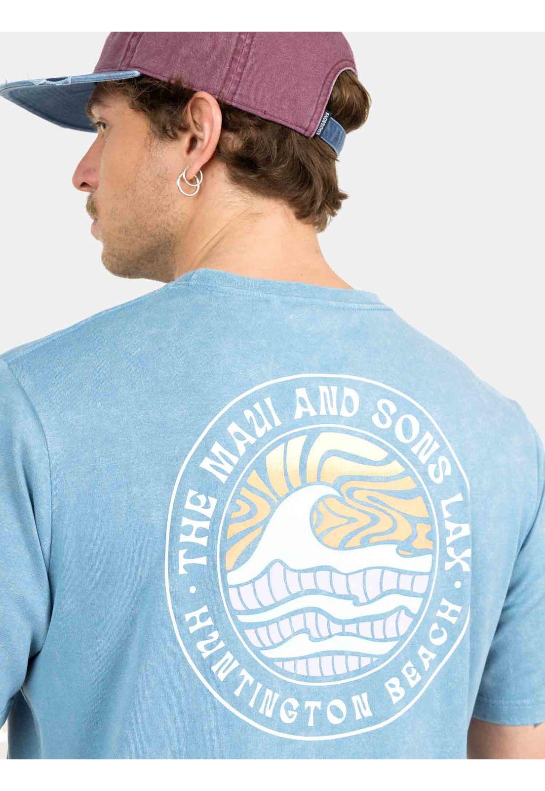Polera MC Huntington Beach Tees  Celeste Hombre Maui And Sons-2