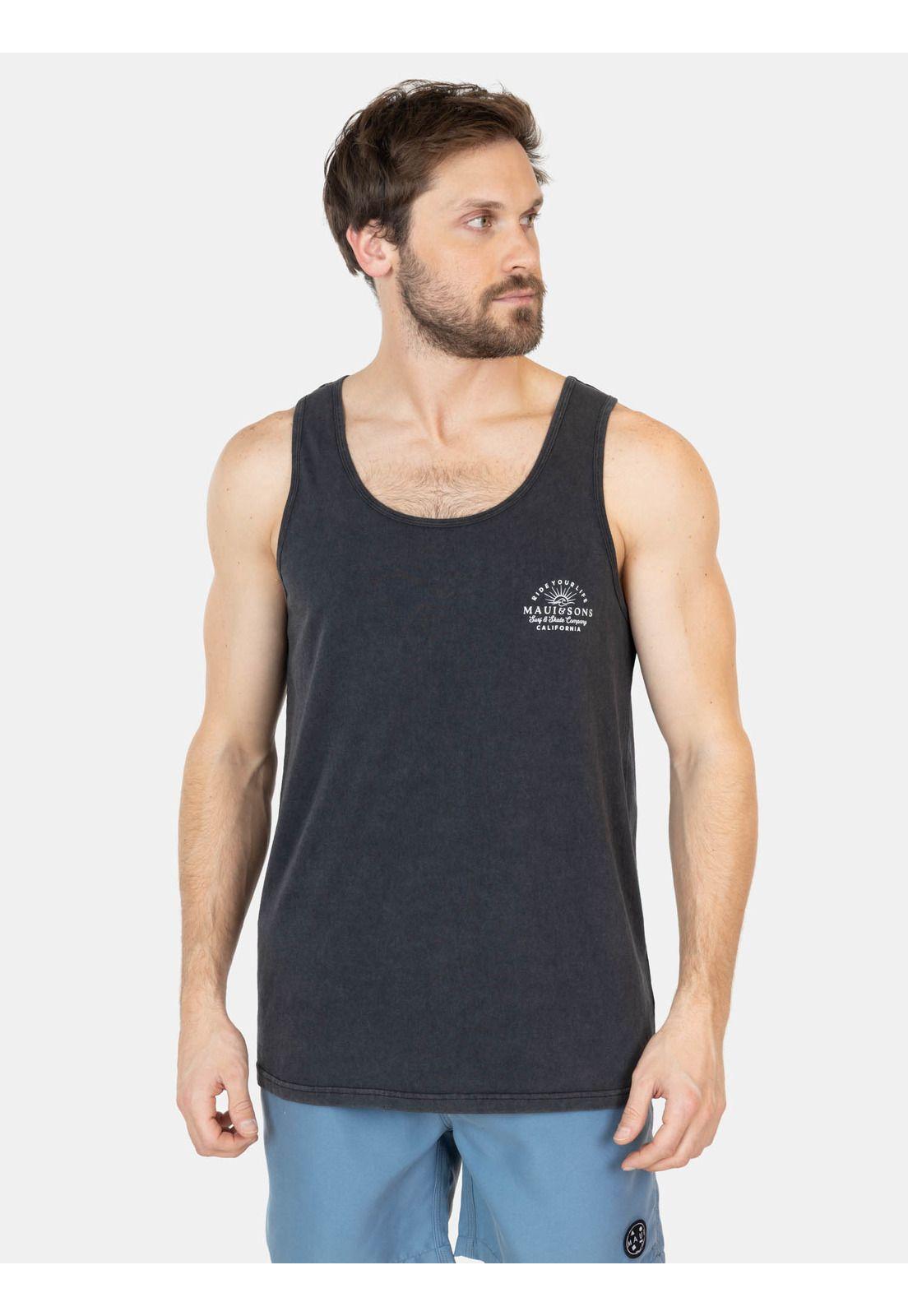 Polera UVP Coral Flow Negro Hombre Maui And Sons-0