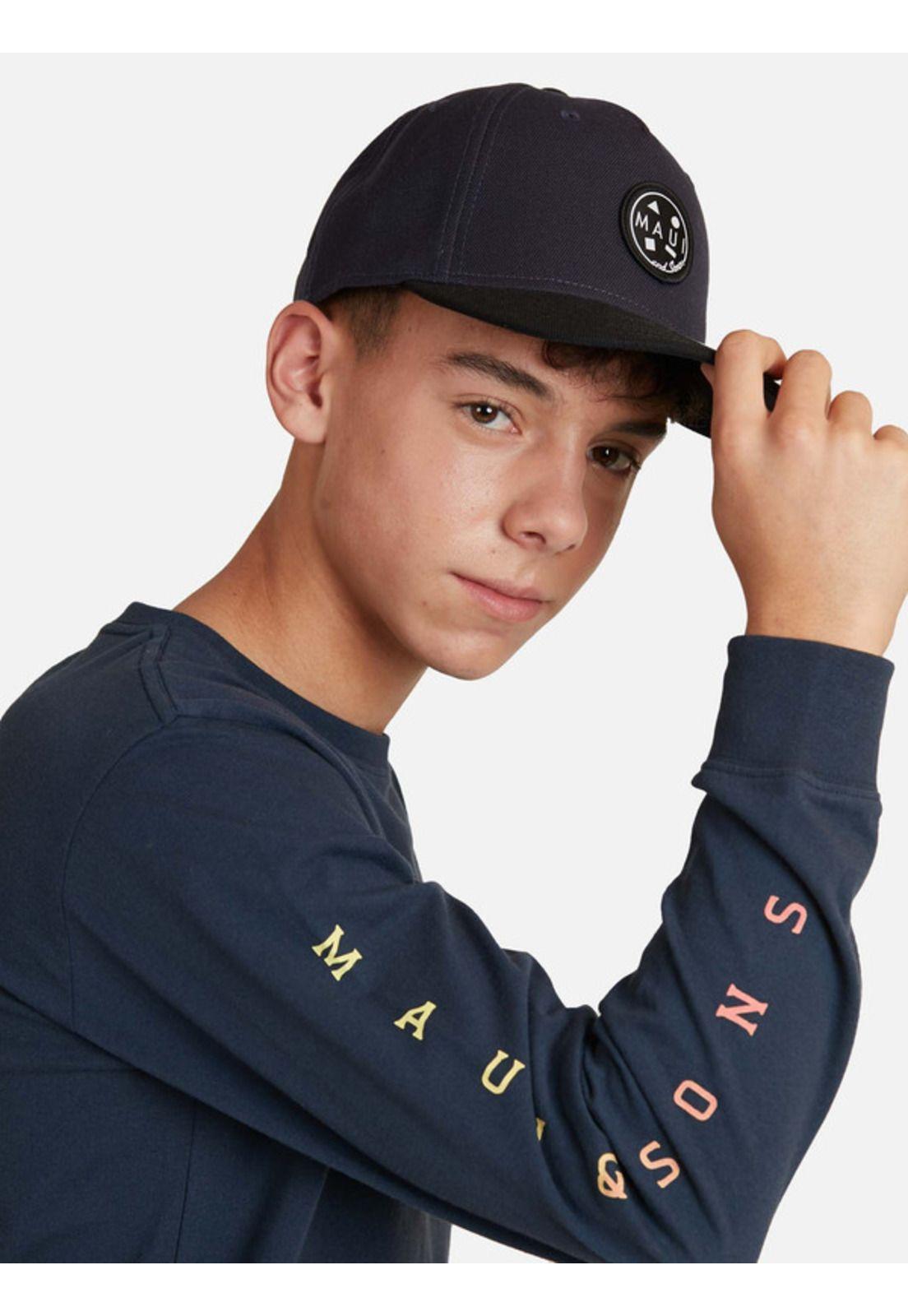 Polera Brand Retro 80 Juvenil Hombre Azul Maui And Sons-2