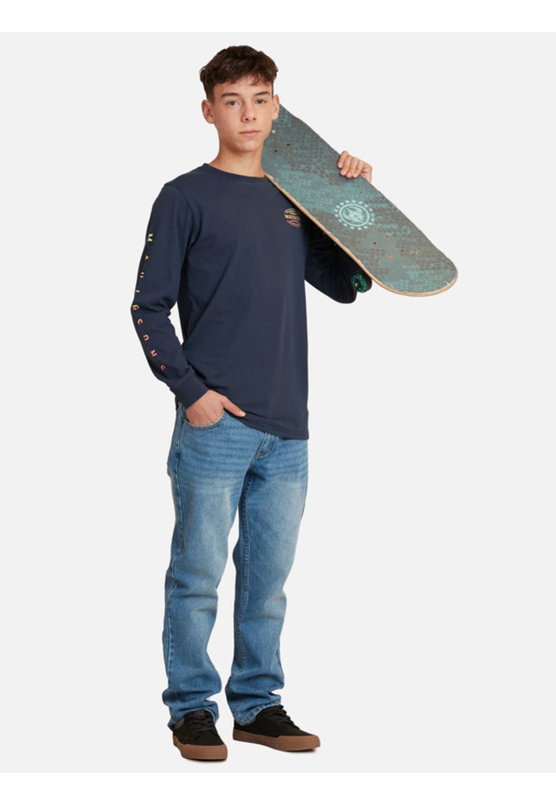 Polera Brand Retro 80 Juvenil Hombre Azul Maui And Sons-3