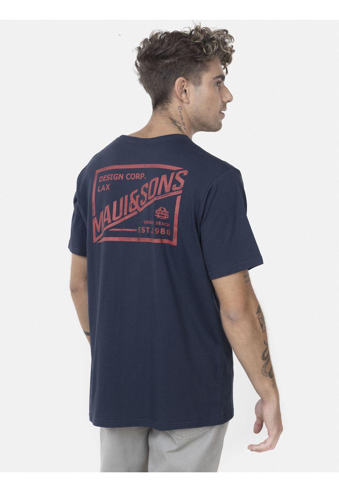 Polera Hombre LABEL DESIGN CO. SS TEE	 Azul Marino Maui and Sons-1