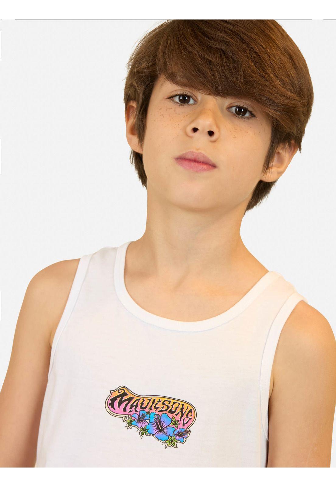 Polera S/M Felix Blanco Niño Maui And Sons-2