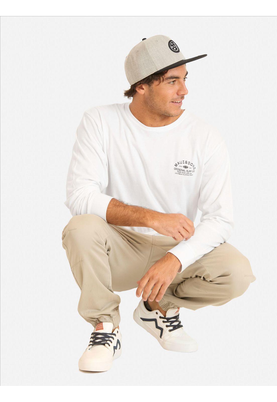 Polera ML Pirel Blanco Hombre Maui And Sons-3