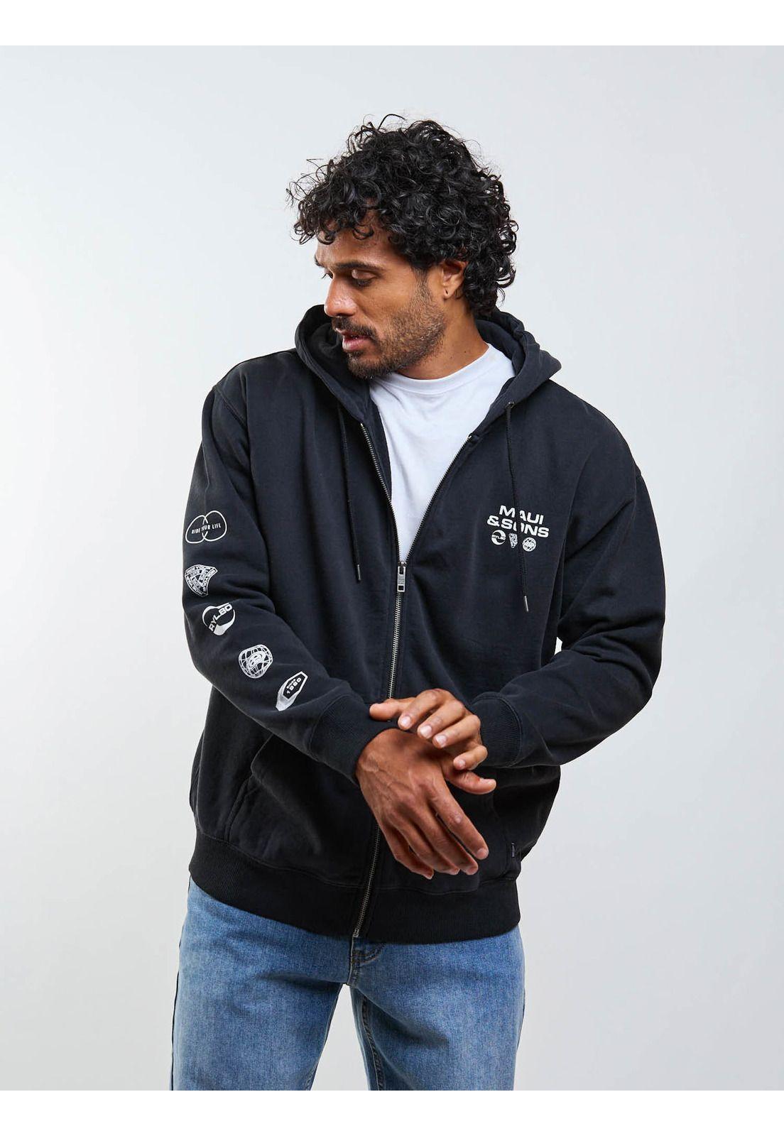 Poleron FZ Elementals Negro Hombre Maui And Sons-4