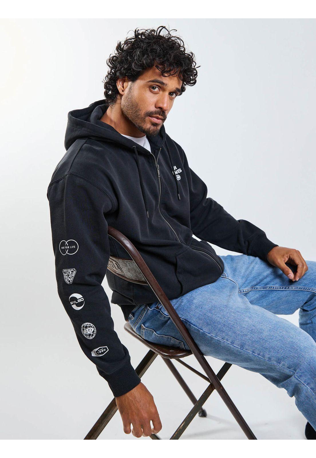 Poleron FZ Elementals Negro Hombre Maui And Sons-5