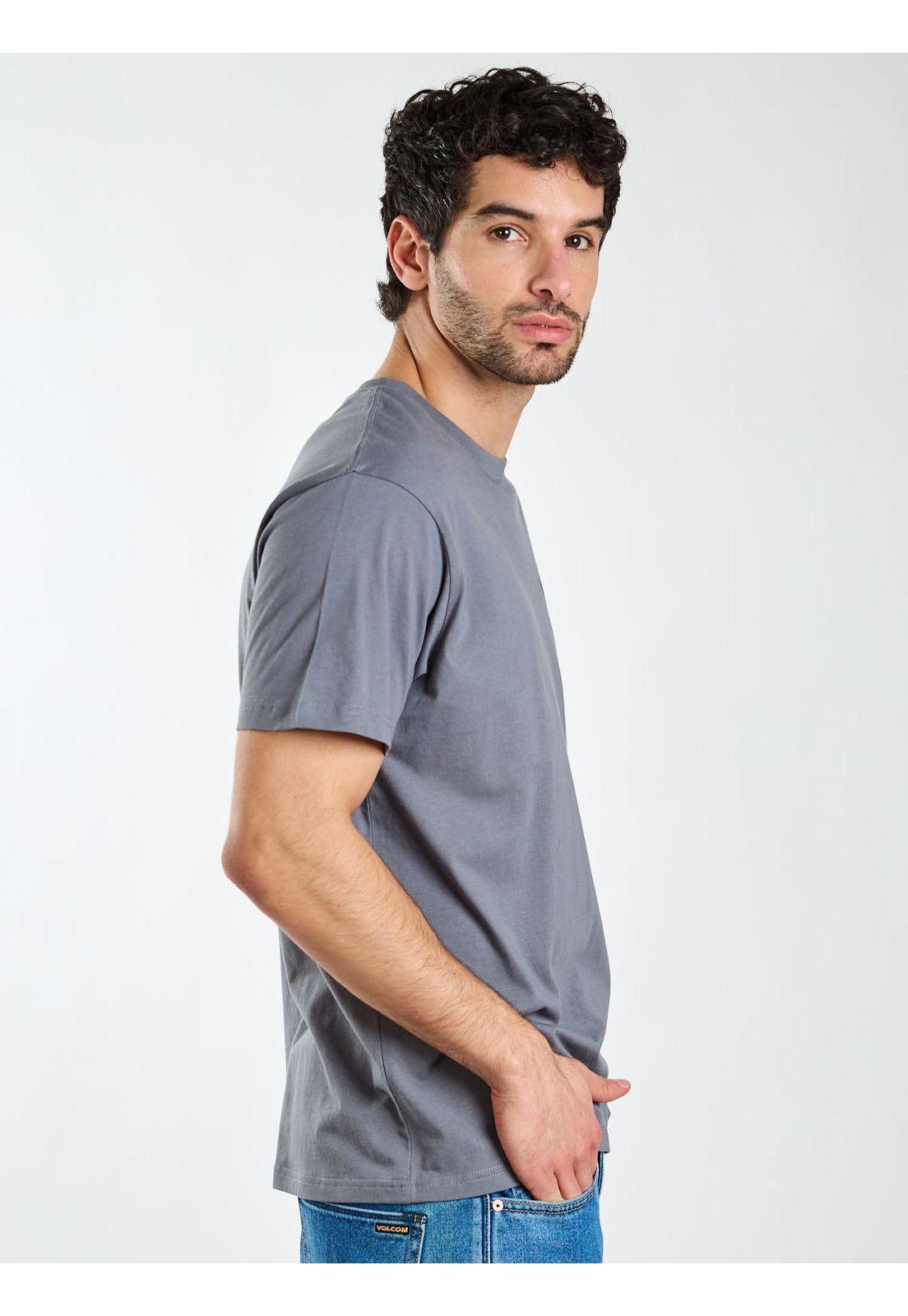 Polera MC Workwear Certifico Gris Hombre Volcom-2