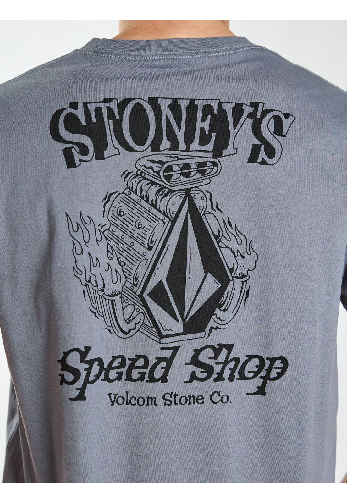 Polera MC Workwear Certifico Gris Hombre Volcom-3