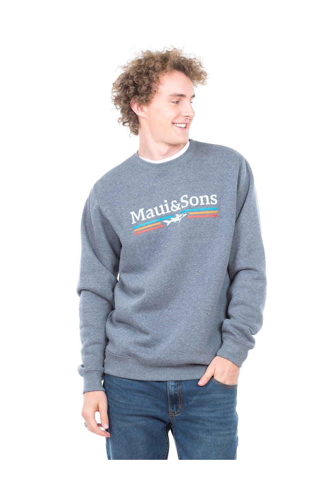 Poleron Cuello Redondo Hombre 5O966-MI20 Gris Maui and Sons-0