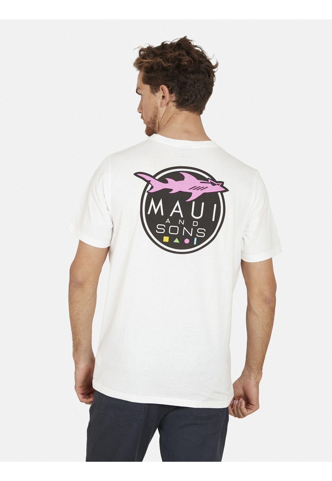 Polera SHARK COOKIE Hombre Blanco Maui and Sons-1