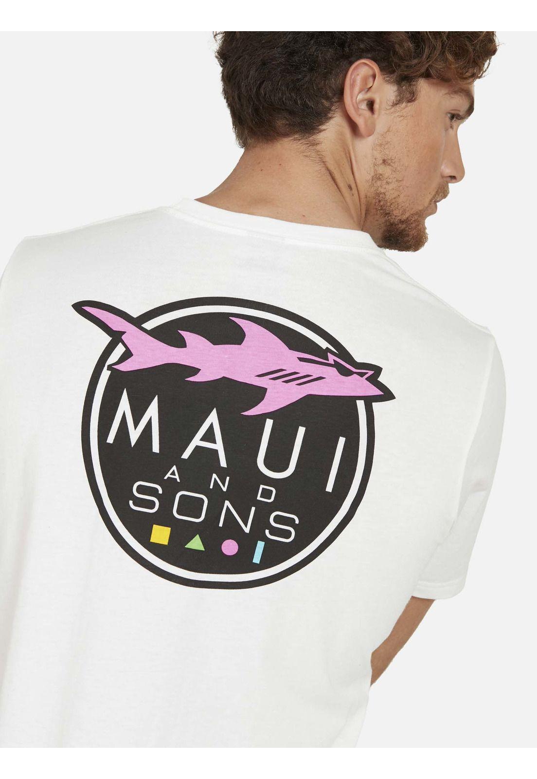 Polera SHARK COOKIE Hombre Blanco Maui and Sons-2