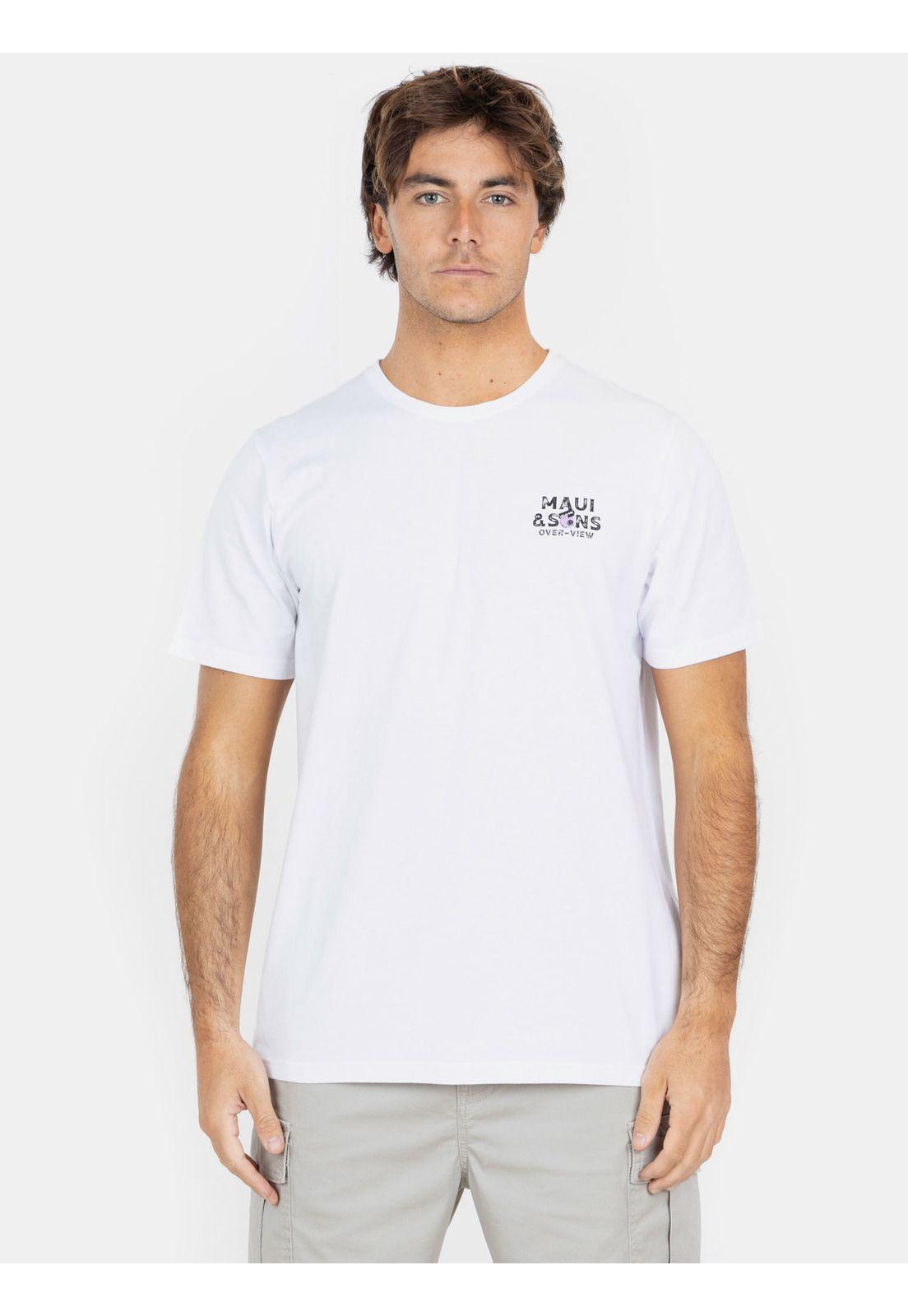 Polera MC Over View Tees  Blanco Hombre Maui And Sons-0