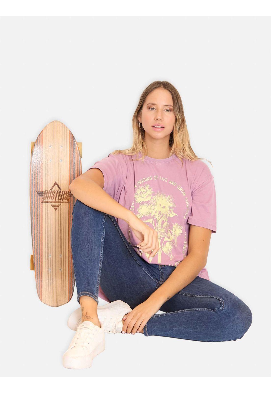 Polera MC Back To Nature Rosado Mujer Maui And Sons-3