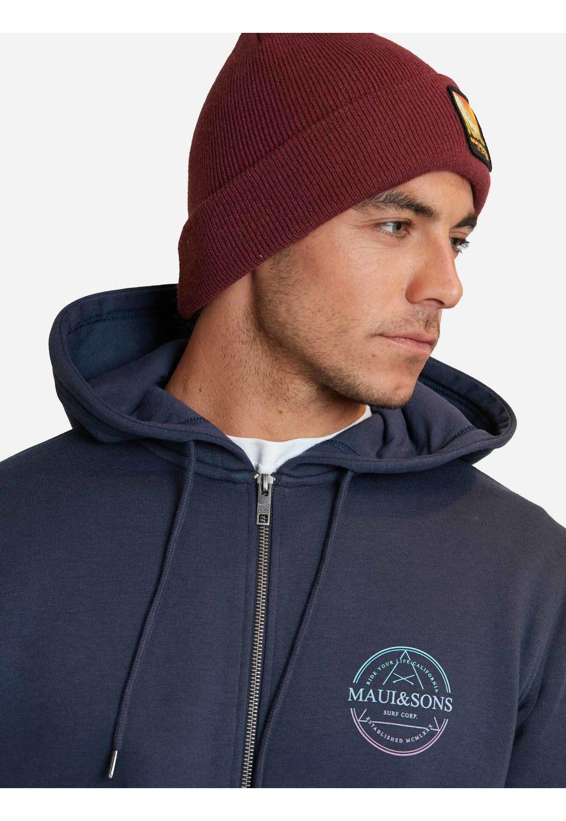 Poleron Fullzipper Established Mcmlx Hombre Azul Marino Maui And Sons-2